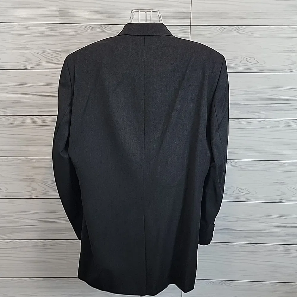 Jack Victor Classic Vintage Men's Suit Blazer- Dark Slate Grey Size 48 XL
